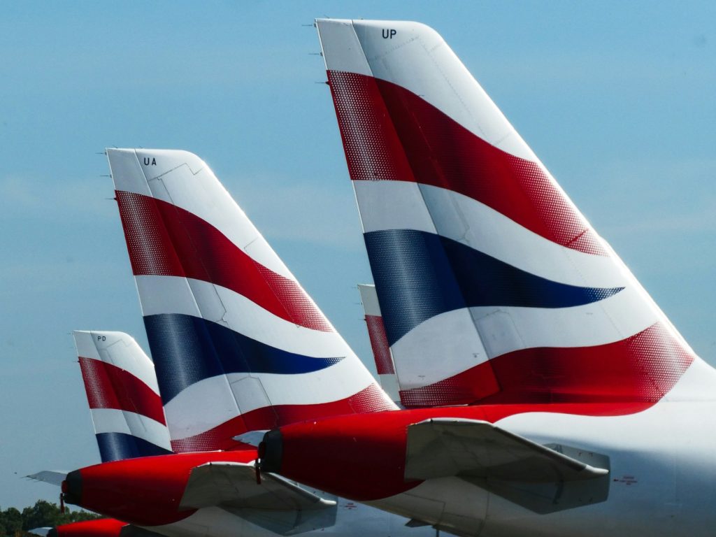 Union Jack flag on the back of British Airways aircraft as the UK cuts the ribbon on a pioneering electron beam (E-Beam) lithography facility to build the semiconductor chips of the future, the first of its kind in Europe, and only the second facility like it on the planet.